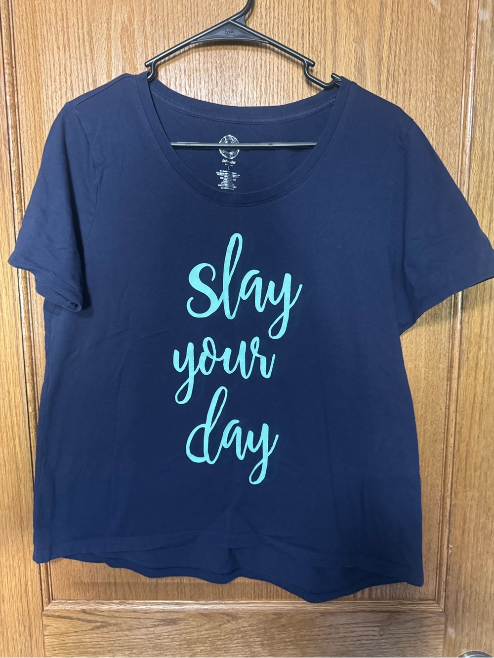SO Navy Short Sleeve Tee with Teal Script